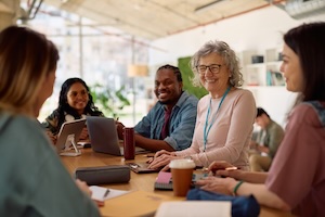 Woman leading a session.
